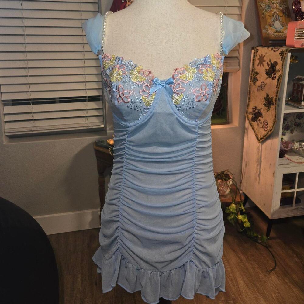 Dreamy baby blue y2k sheer